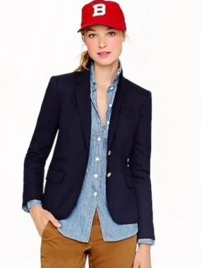 J. Crew Navy Wool Schoolboy Blazer Size 8